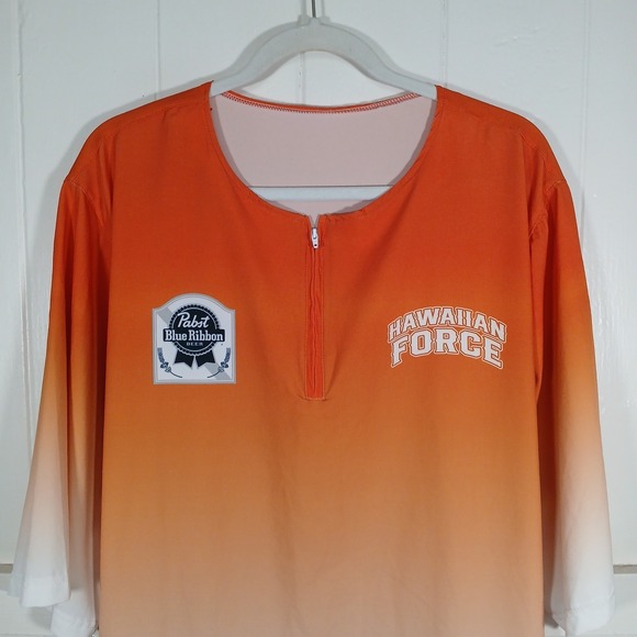 Cyborg Other - Pabst Blue Ribbon PBR x Hawaiian Force Ombre Quarter Zip Jersey‎ Mens 2XL Cyborg